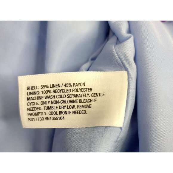 A New Day Womens Cropped Linen Blend Blazer One Button Closure Light Blue 1X - Picture 7 of 9